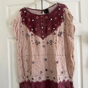 Vintage Free People New Romantics Gauzy Knit Pullover Tunic